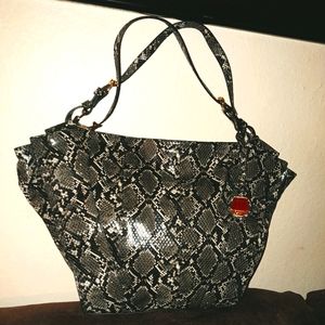Gianni Bini Large Snakeskin Tote Bag